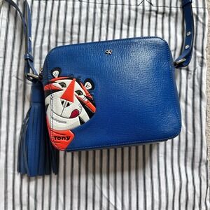 Anya Hindmarch Blue Leather Tony the Tiger Frosties Crossbody Bag